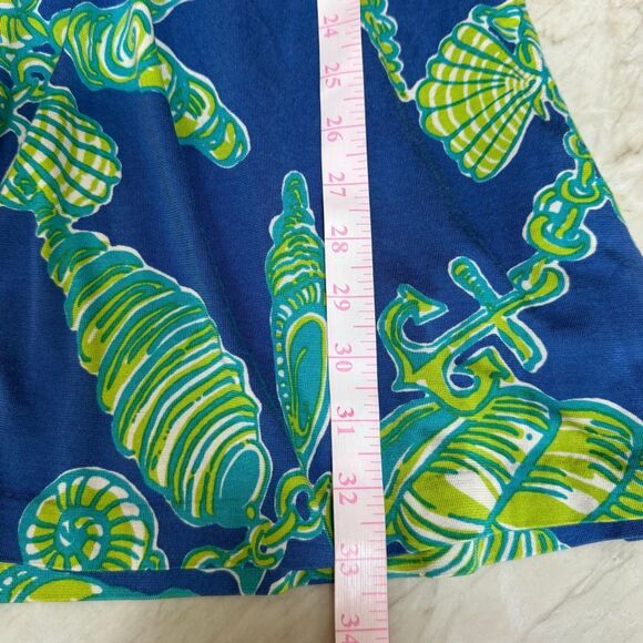 Lilly Pulitzer Patty Dress Seashell Silk Knit Sleeveless V-neck Blue Beach Sz XS - Picture 7 of 8